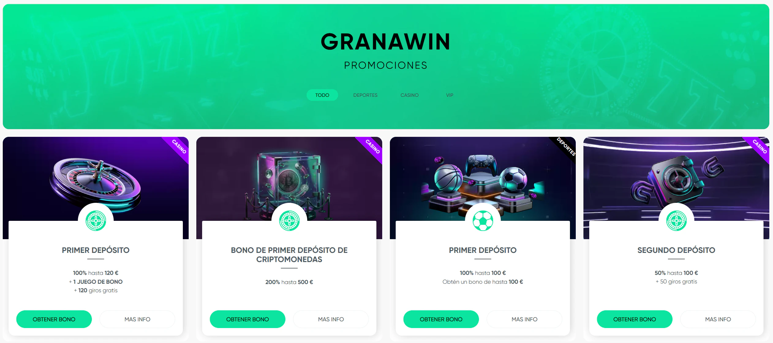 Promociones y bonos deportivos de granawin